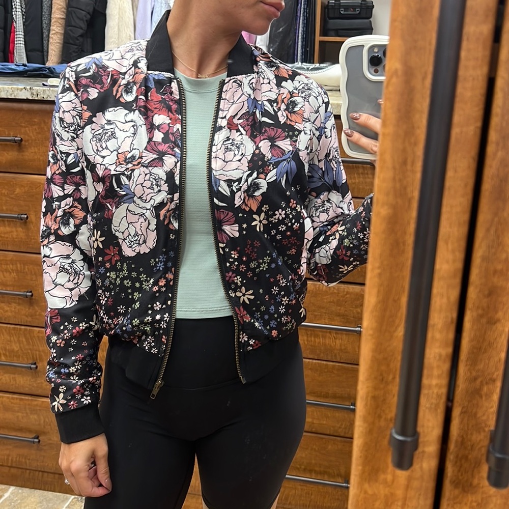 Floral bomber jacket